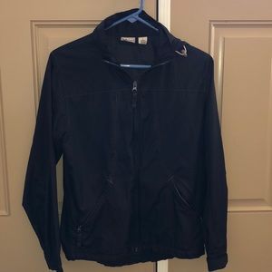 Black windbreaker